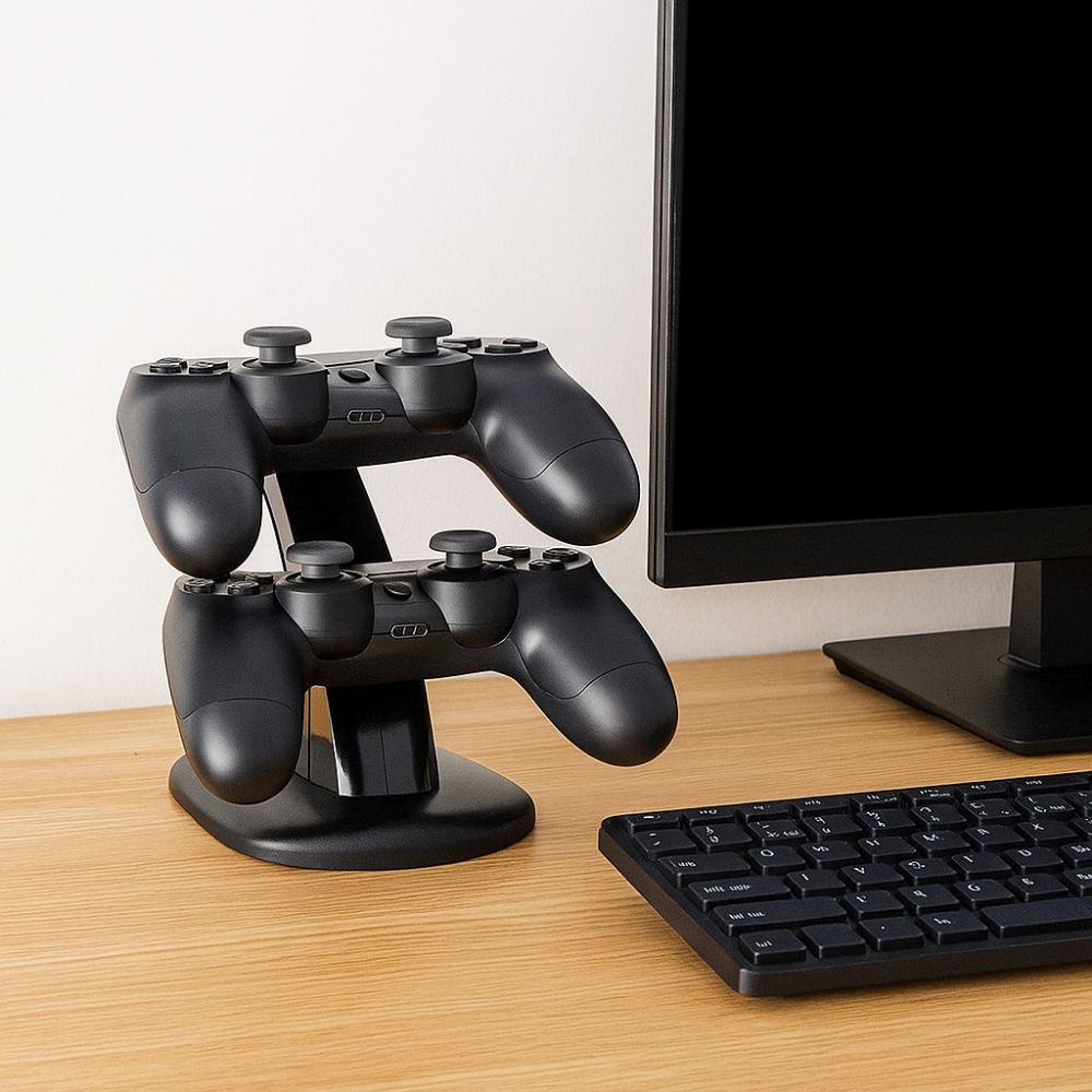 Black Dual USB Charger Stand Fast Charging Game Controller Stand Gamepads Charger  Game Controller