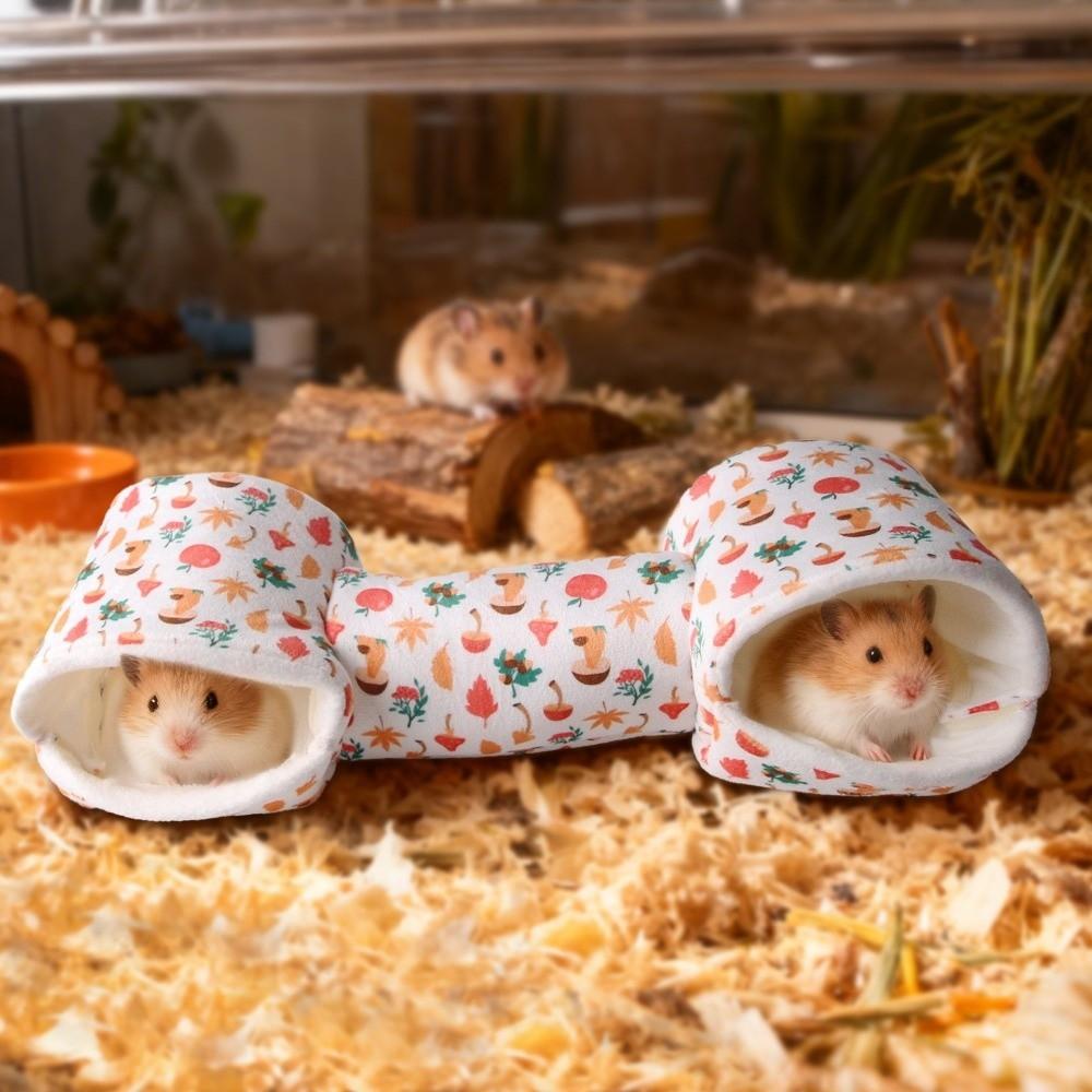 Soft Hamster Tunnel House Warm Cotton Fleece Hideout New Hideaway Toy Guinea Pig Use
