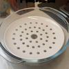 Ceramic Microwave Steamer Plate with Fine Pores - Universal Food Grade for Steaming Seafood, Fish, Buns, and More.