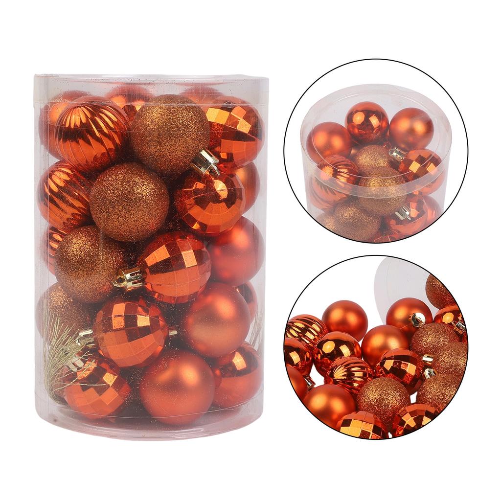 34PCS Christmas Ball Ornament Set 40mm Diameter Plastic Baubles for Seasonal For Holiday Decorating with Shatterproof Material