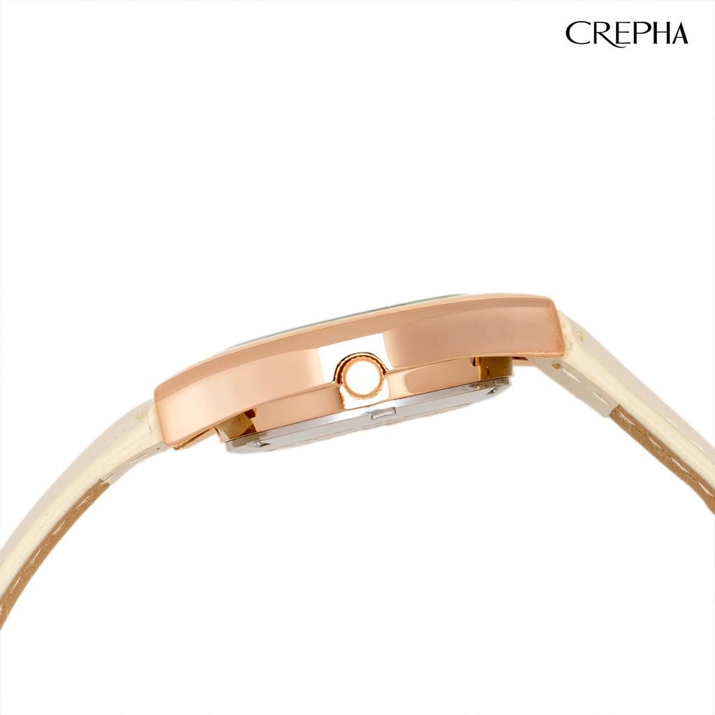 Clefer Serdica Analog Watch, White Dial, PU Leather Strap, Japanese Movement, SD-AL336-BEP, Women's, Beige