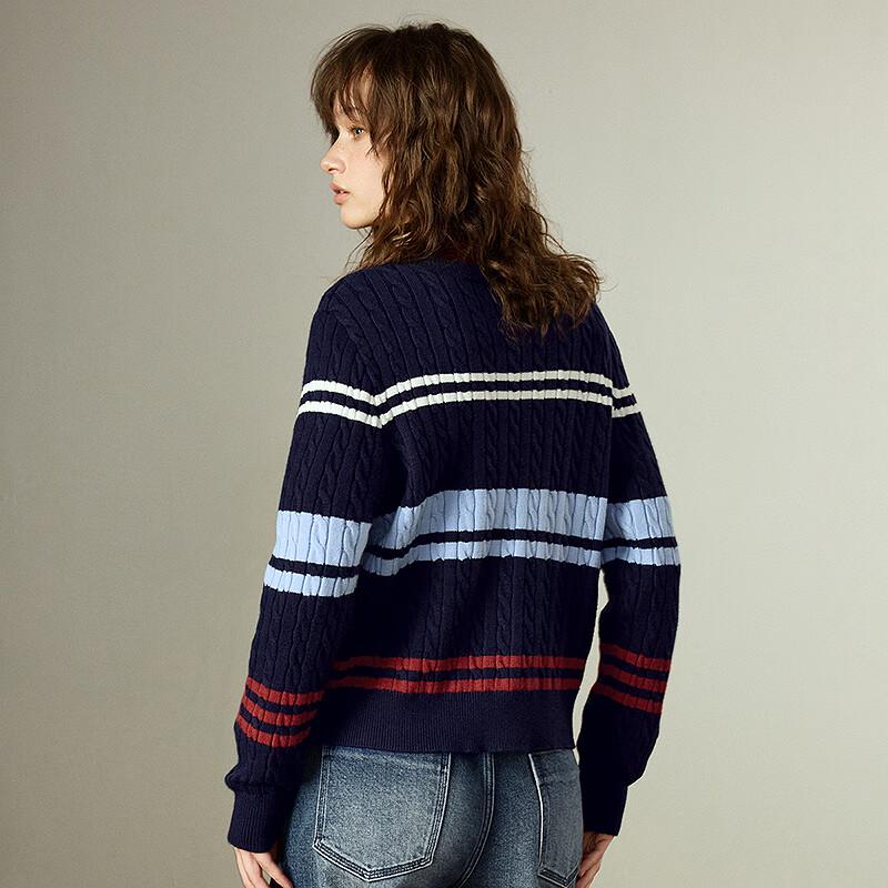 Chuyu Damen Gestreifter Weicher Strickpullover