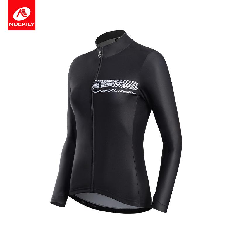 NUCKILY Women s Long Sleeve Fleece Cycling Jersey - Warm Autumn/Winter Outdoor Sports Top Extra Large