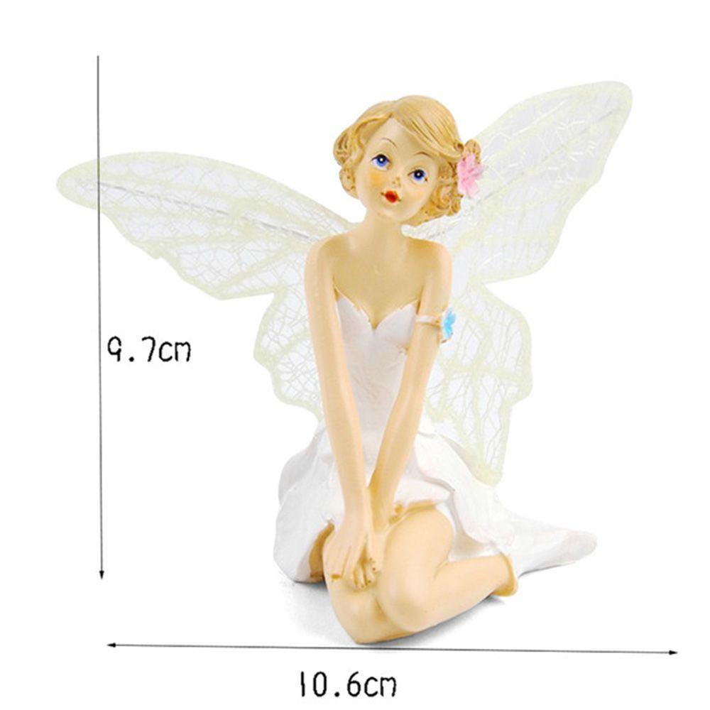 Toy Figures Resin Car Cake Decor Flying Flower Fairy Garden Flower Ornaments  White Angel Doll