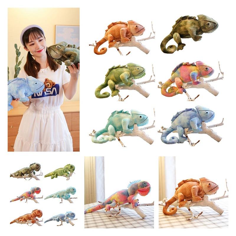 Realistic Lizard Plush Toy Super Soft Short Plush Material Color-changing Chameleon Doll Perfect Gift For Teens