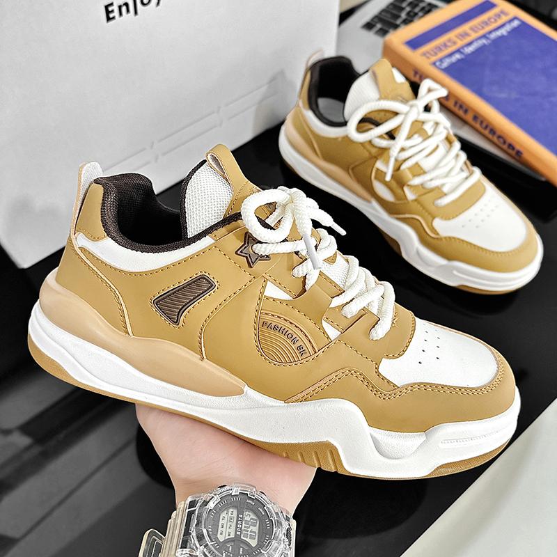 

Fashion PARZIVAL Men s Casual Shoes Wear-Resistant Autumn Walking Shoes Comfortable Outdoor Platform Lace-up Design Vulcanized Sneakers 44 хаки