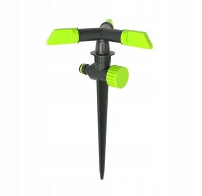Three-arm Rotating Sprinkler On an Adjustable ABS Spike