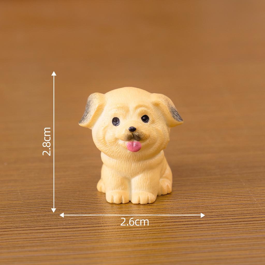 Car Desktop Mini Ornament Micro Landscape Creative Cute Realistic Little Dog Figurine