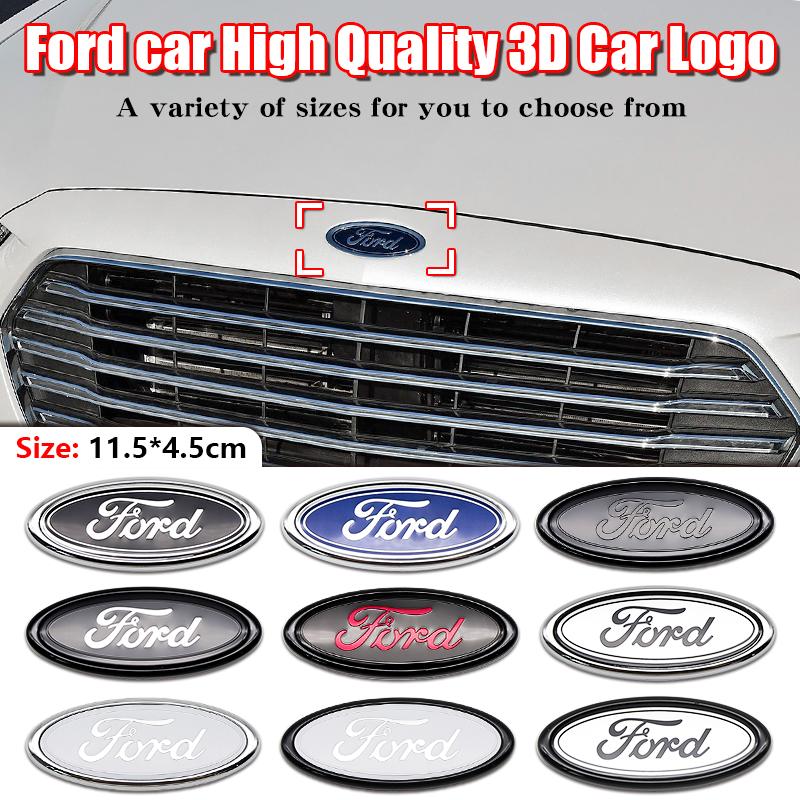 UJOV9 Ford 11.5cm 15cm Logo ABS Material For Ford Fiesta Ranger Mondeo Fusion Escape Edge Focus Mustang Rear Trunk Emblem Accessories