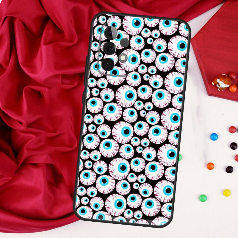 Crazy Eyeball Pattern For Samsung Galaxy A56 A36 A26 A16 A05 A06 A22 A32 A52 A54 A34 A14 A55 A15 A53 A33 A35 Case