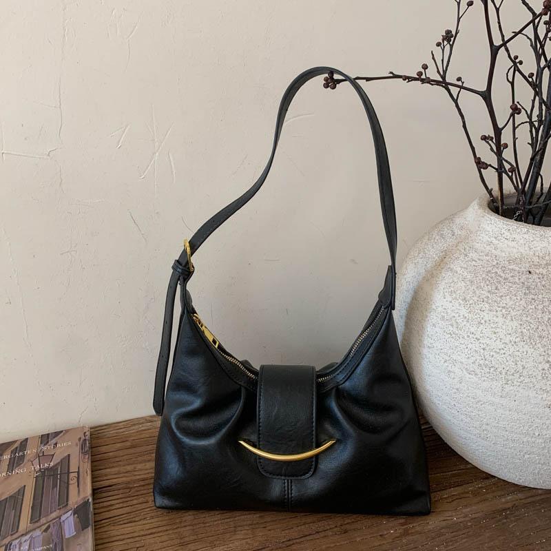 Vintage Underarm Bag for Women Minimalist Shoulder Crossbody Purse Fashion Handbag Sle Wrinkles High-End Feeling Shoulder Bag