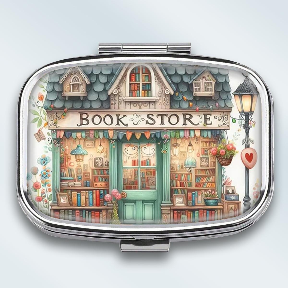 

Portable Pill Box with 2 Compartments, Mini Metal Medicine Organizer Case, Cute Printed Pill Container for Vitamins, Pills, Jewelry, Travel, Daily Use різнокольоровий