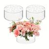 3/6pcs Acrylic Transparent Floral Centerpiece Table Decoration Round Acrylic Flowers Vase 12 Holes Dining Table Low Flower Stand