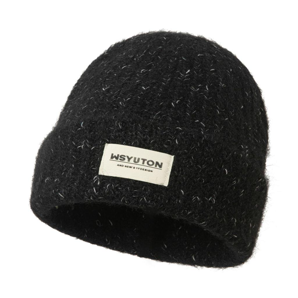 New Women's Warm Knit Hat: Thickened, Ear-Protecting, Clip-Flower Design, Folded Brim, Ideal for Autumn/Winter Cycling.