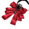 Fabric Bowtie Crystal Collar Flower Brooch Accessories Bow Tie  British Style