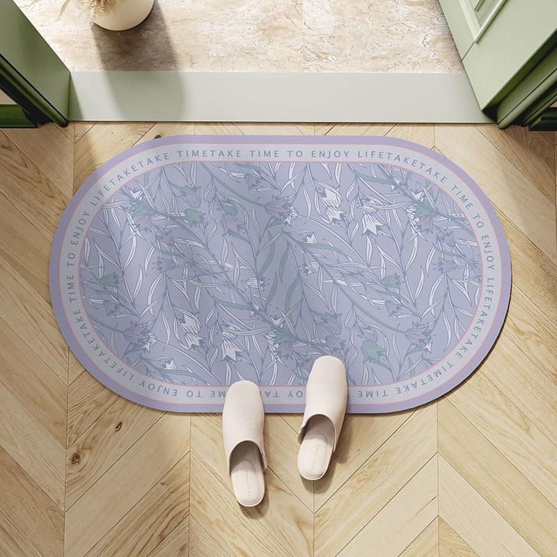 Bathroom Entrance Diatom Mud Floor Mat Semi-circular Anti-slip Quick-drying Foot Mat Bathroom Toilet Door Absorbent Household Carpet