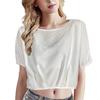Women's Fashion Casual Solid Color Print Short Sleeve U Neck Blouses & Shirts