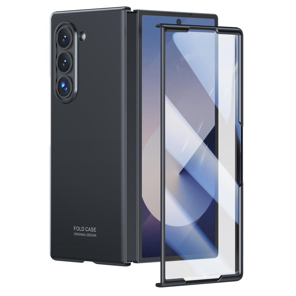 For Samsung Galaxy Z Fold 6 Phone Case Fuel Injection PC Hard With Tempered Film Shockproof Cover for Galaxy ZFold6