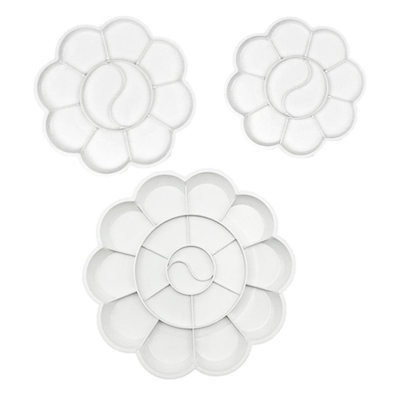Plum Blossom Palette Set: Large, Medium, Small Dishes for Watercolor, Gouache, Oil, Acrylic & Chinese Painting – Ideal for Children & Students