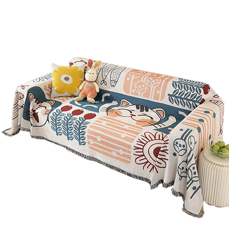 Nordic Instagram Style Sofa Cover Sofa Towel Cover Cloth Outdoor Living Room Sofa Cover Towel Double-Sided Thickened Baby Sling Camping