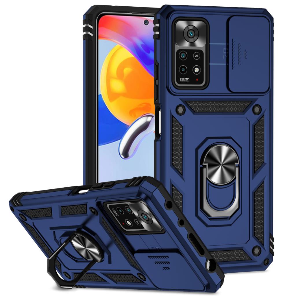 

Для Redmi Note 12 Pro 4G Чохол Redmi Note 12 Pro Fundas Slide Lens Ring Holder Задній бампер Redmi Note 12 Pro Redmi Note 12 Pro 4G синій
