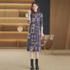Autumn/Winter Over-the-Knee Loose Knit Dress with Half-High Neck
