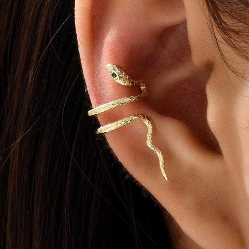 Dainty Clip On Snake Earrings Personality Animal Ear Clips Jewelry Fashion Punk Studs Earrings Snake Shaped Earring