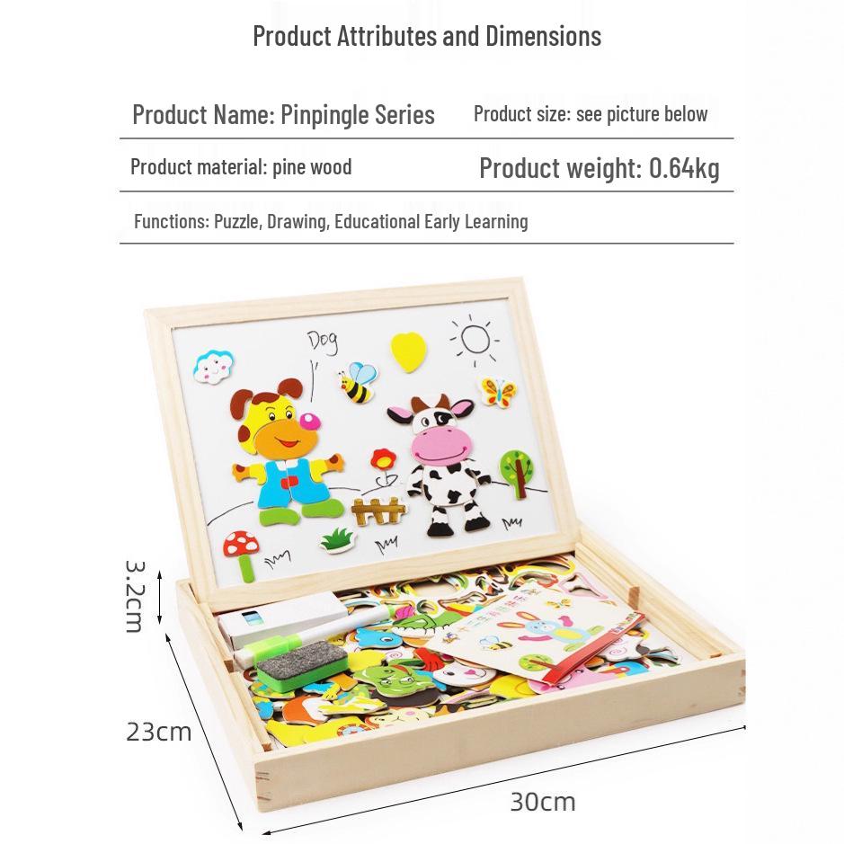 Magnetic Wooden Beads Puzzle Board: Early Education and Brain Teaser Toy for Kids
