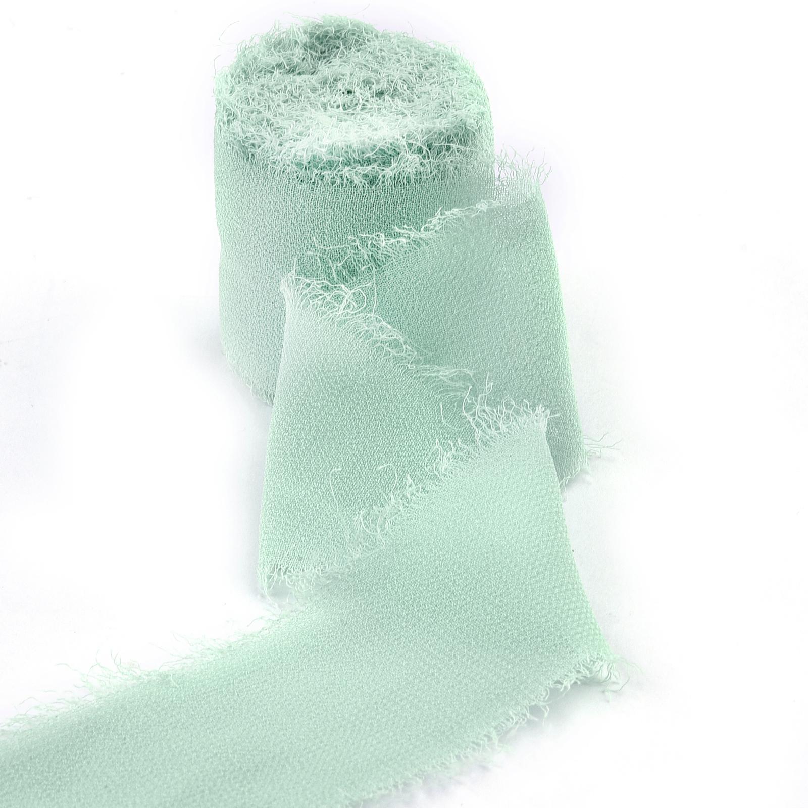 

5M*4cm Handmade Frayed Edged Satin Chiffon Silk Ribbon For Wedding Invitation Wrapping Bouquets Birthday Party Decorations Gifts 5mx4cm