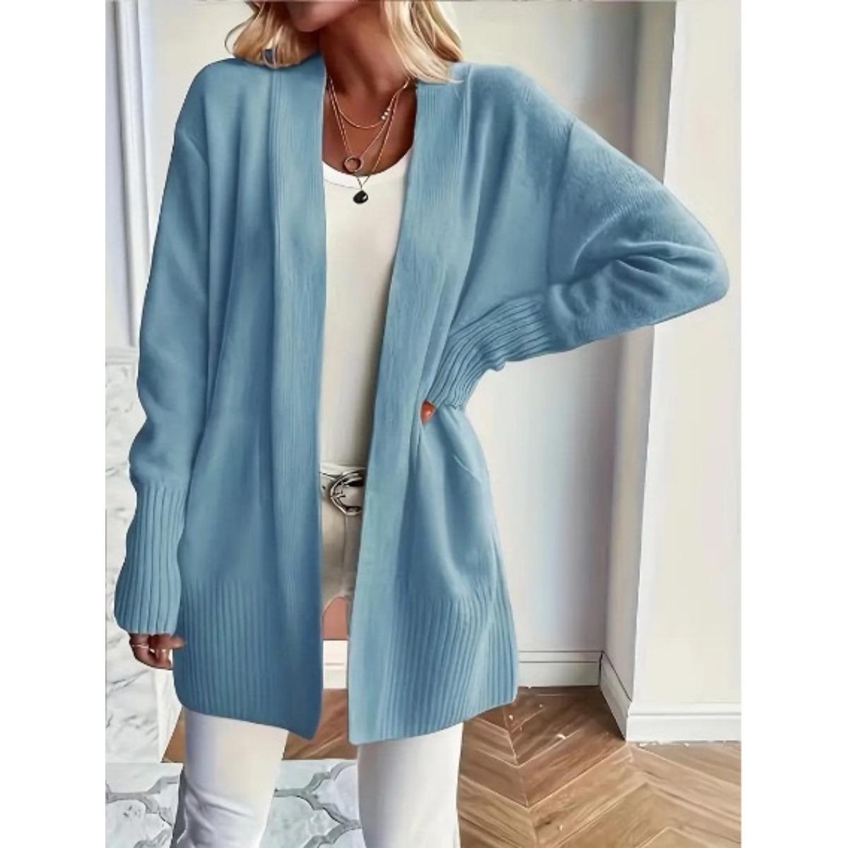 Dames Nieuwe Herfst en Winter Losse Casual V-hals Trui,vest cm donkerbruine kleur