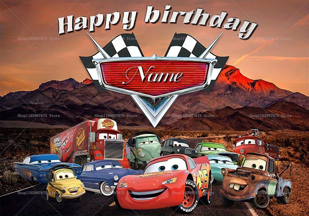 Customizable Disney Lightning McQueen backgrounds, children's birthday party decorations, photo background, baby shower banner, photo booth accessorie
