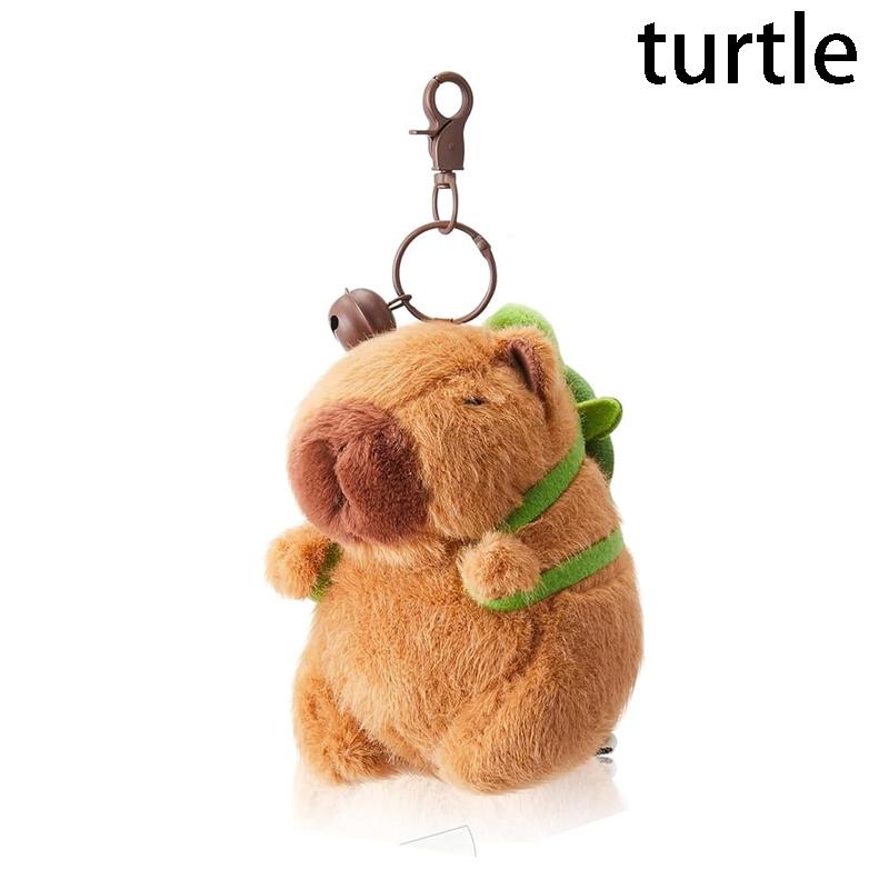 Plyšová hračka Kapybara Kawaii Plyšová zvířátka Nadýchaná Kapybara s jahodou Želví náramek klíčenka Dárek k narozeninám