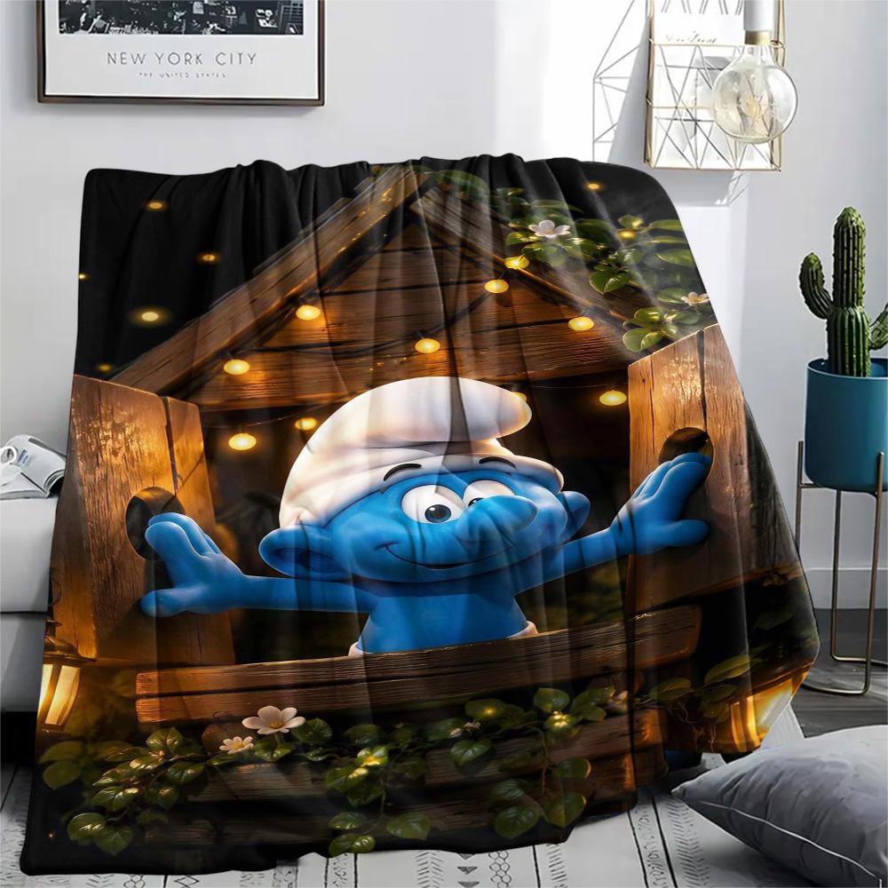 Smurfs Hands Beach Blanket Sofa Blanket Blanket Machine Washable Digital Printing Sheet