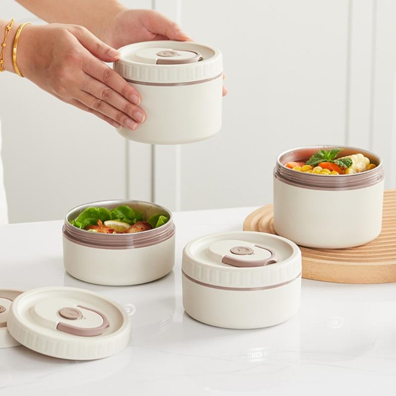 Thermal Food Storage Container 4 Compartment Bentos Box Set with Insulated Lunch Bags for Office School Use