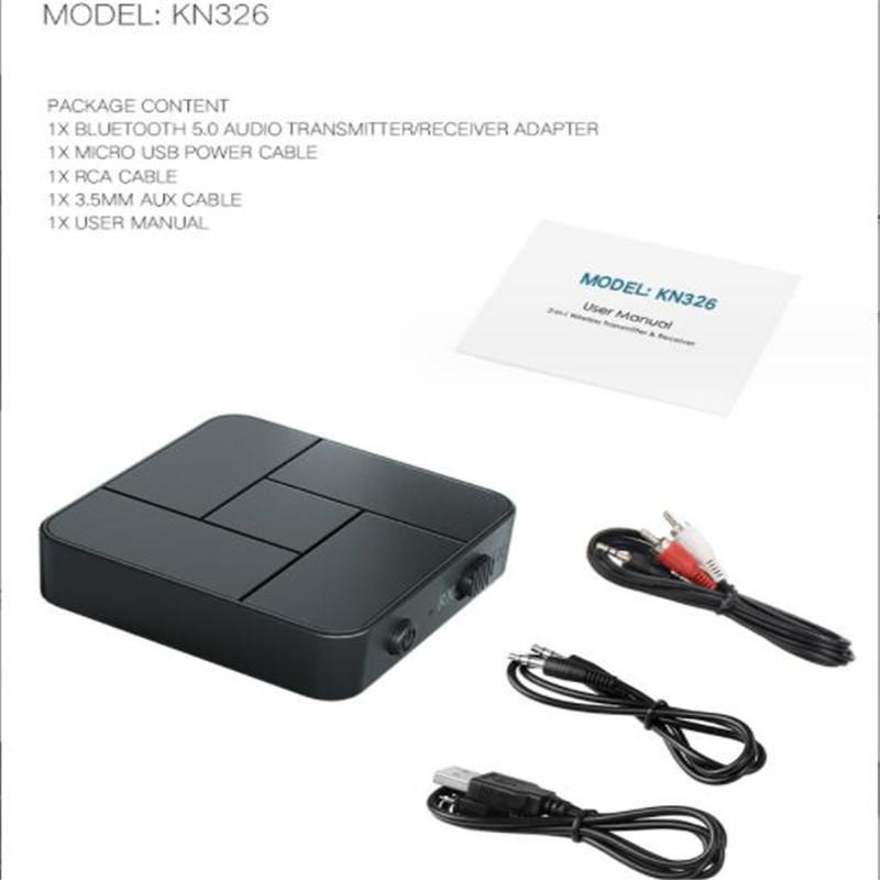 2 IN 1 Bluetooth5.0 Receiver and Transmitter Wireless Bluetooth Adapter Audio Music Receiver Adapter With 3.5MM AUX For Home TV MP3 PC