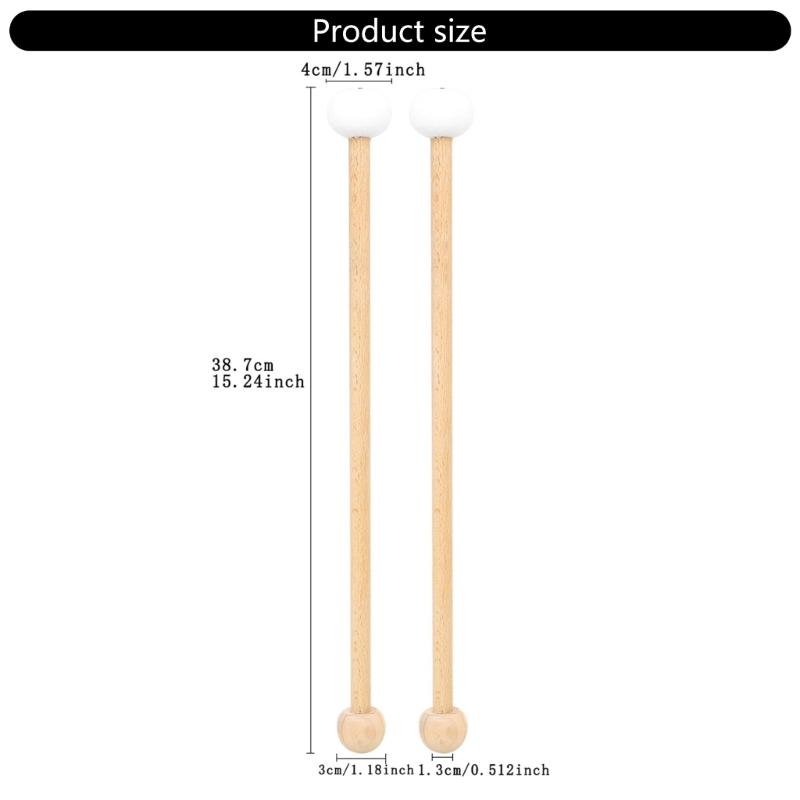 Double Side Practical Wood and Felt Drumsticks Standard Providing Experience Suitable for Drummers Stage Performances