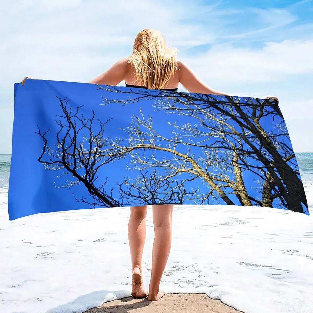 Tree Towels Lightweight Quick Dry Beach Towel Pack and Branch Absorbent Beach Towel Sand Free Sunset Beach Towels for Adult