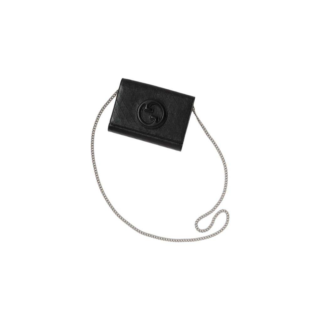 Gucci Blondie Round Interlocking G Snap Closure Leather Wallet Women Wallet Black 772213-AACP7-1000