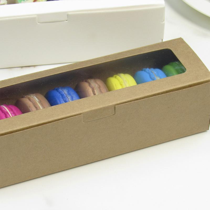 5/10 Peças Caixa de Papel Kraft para Macaron Bolo Biscoitos Embalagens para Bolos da Lua Caixas de Embalagem Casamento Aniversário Lembrancinhas Festival Pacote de Presente