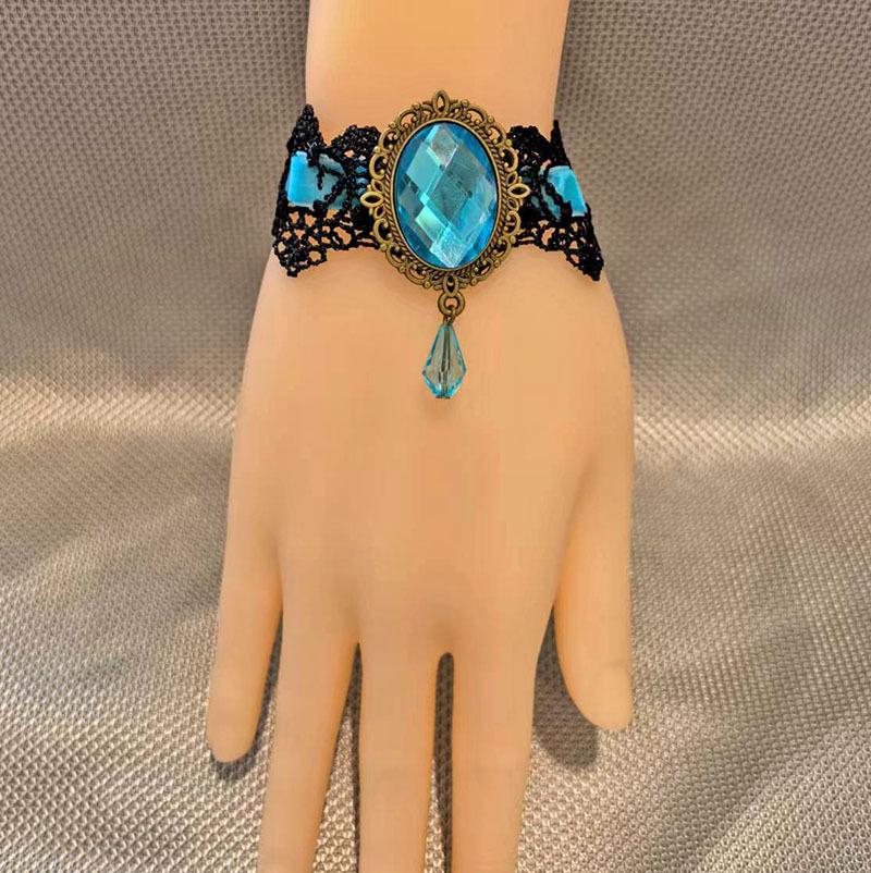 Collier Ras du Cou en Dentelle Gothique Rétro Punk pour Femmes