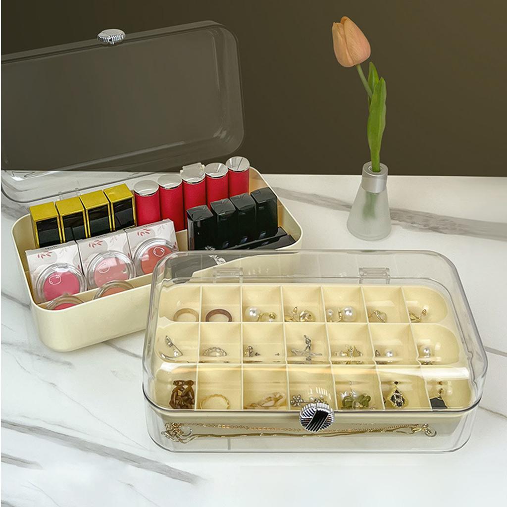 Long Cosmetic Storage Organizer Box with Clear Lid Dustproof Cosmetic Storage Jewelry Display Boxes