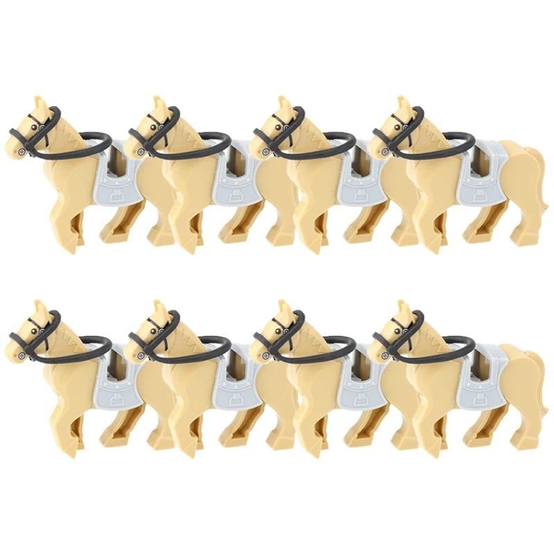 MOC Mittelalterliche Bausteine Figur Zubehör Zoo Afrikanischer Elefant Kamel Hirsch Wolf Krokodil Kriegspferd Mini Ziegel Spielzeug Geschenk R058