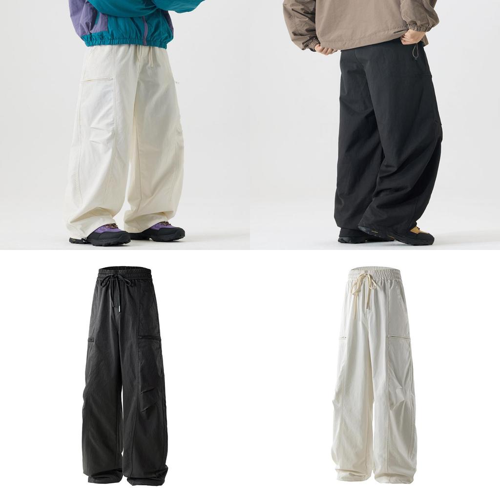 Mens Casual Wide Leg Pants With Drawstring For Streetwear Youth Fashion