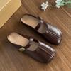 French bag head half slippers women's summer wear 2025 new versatile retro skirt Mary Jane cool slippers
