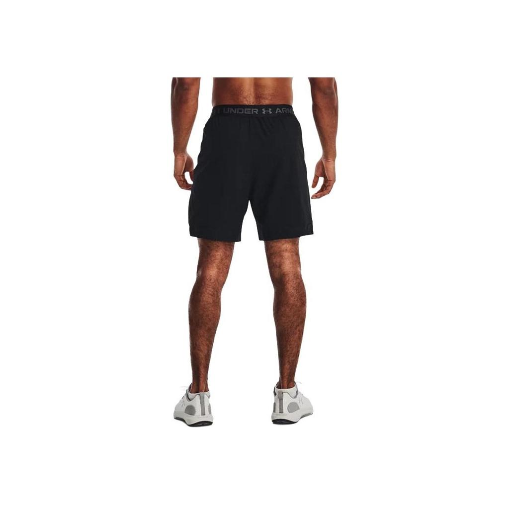 Under Armour Solid Color Logo Print Straight Shorts Men Bottoms Black 1373718-001