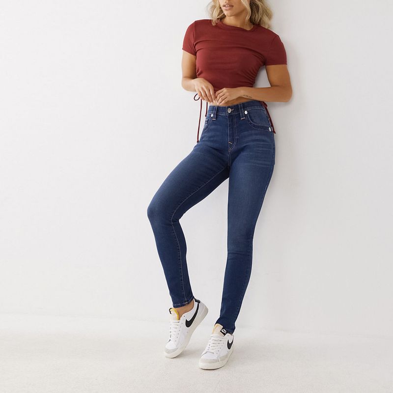 

Two Pieces of 8 Fold Outer Single Big Brand Tom s Dark Blue High Waist Wash Stretch Silm Ankle-Tied Large Size Denim Pencil Pants Premium tom blue Skinny Jeans us6