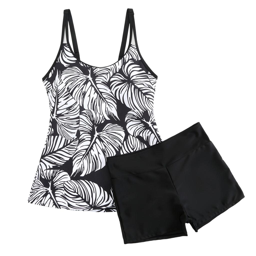 Women Two Piece  Swimsuits  Bathing Tank Tops With Shorts Athletic Swimwear
