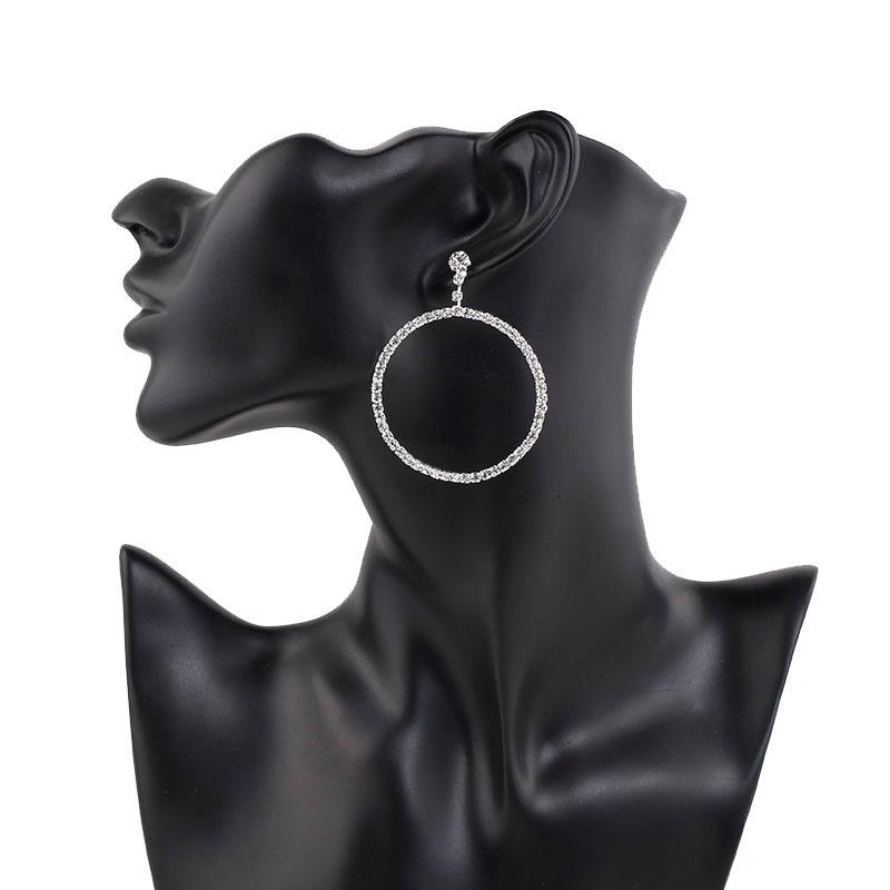Popular Jewelry, Diamond Claw Chain, Exaggerated Large Earrings, Round Circle Earrings, Fashionable Earrings.