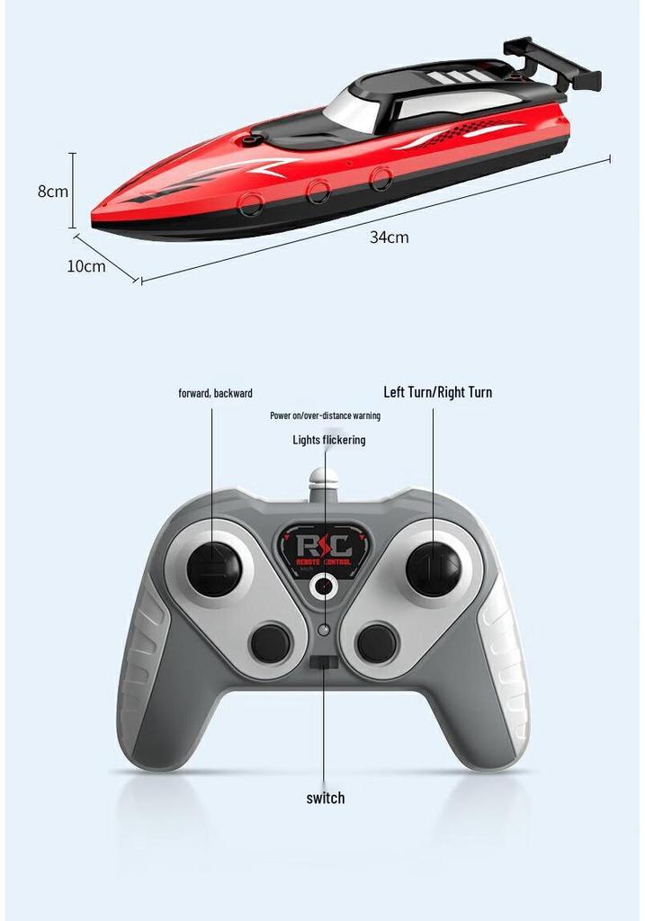 Rechargeable 2.4G Electric Remote Control Speedboat Toy with Dual Propeller - High-Speed Bestseller