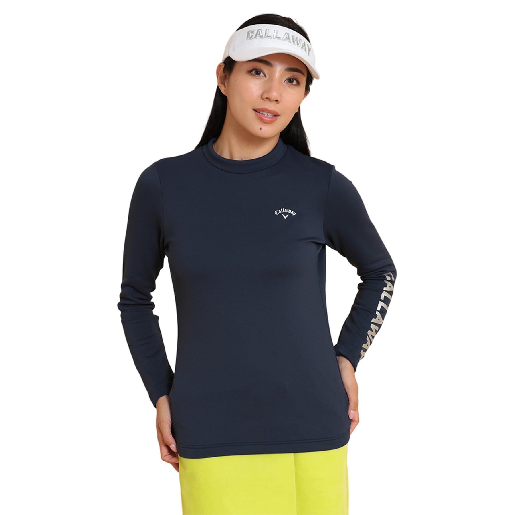 

Callaway Long Sleeve Mock Neck Shirt Warm and Abrasion Golf Underwear C24233204 M Women s (Karuishi Resistant) / / 1120_Navy